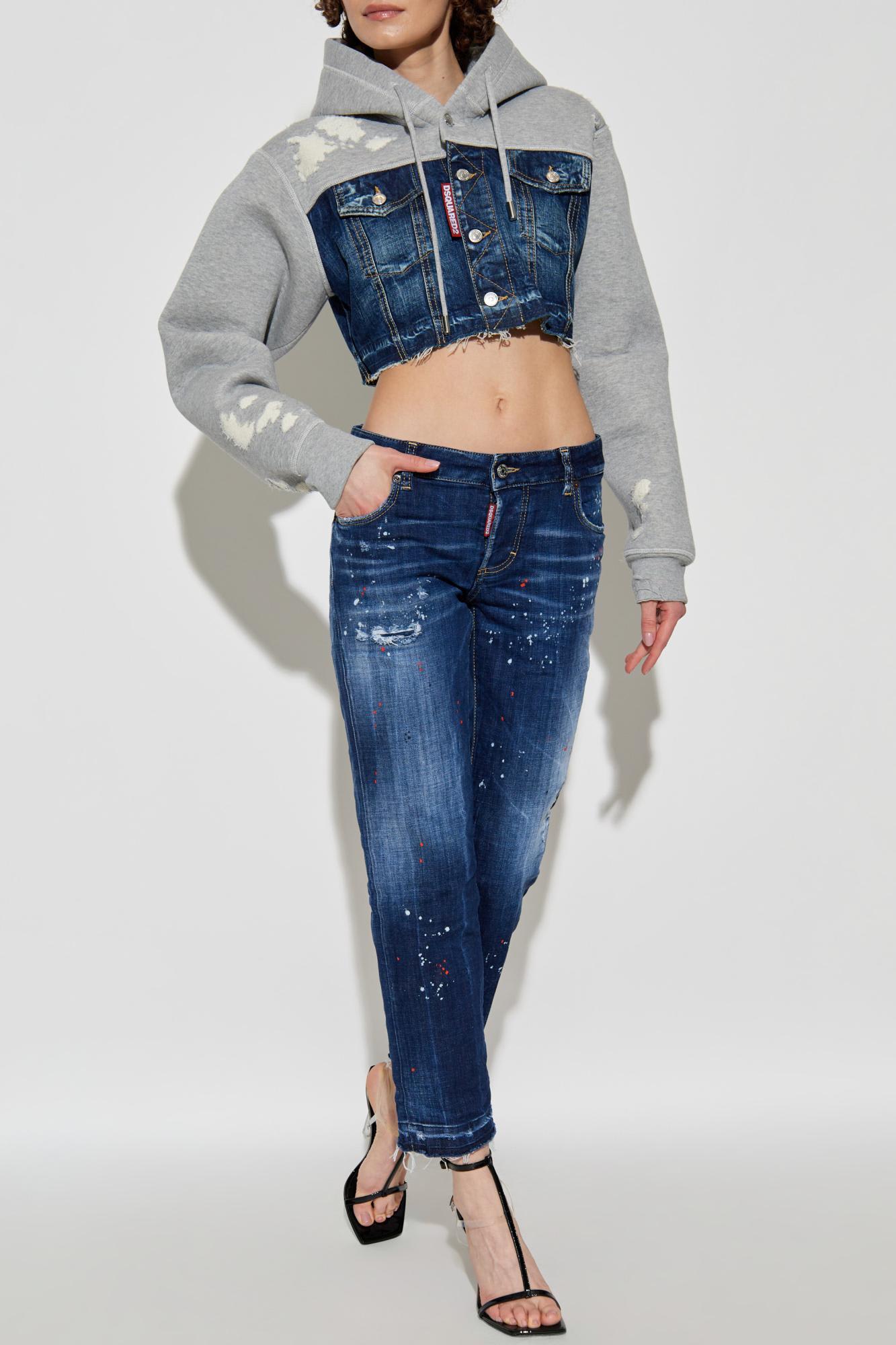 Dsquared2 Stretch Denim Boston Jeans In Blue