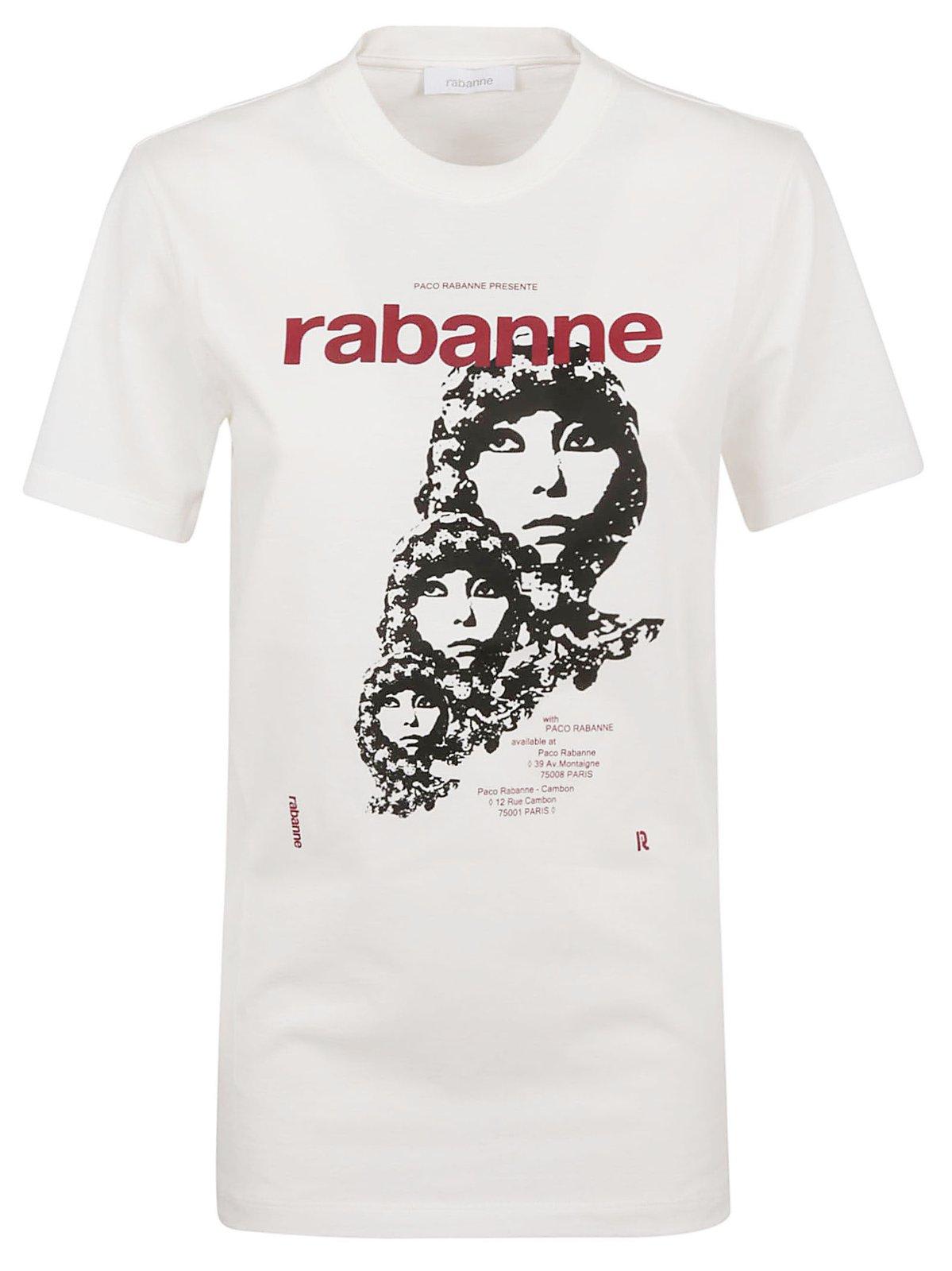 Shop Rabanne Visconti-inspired Crewneck T-shirt In White