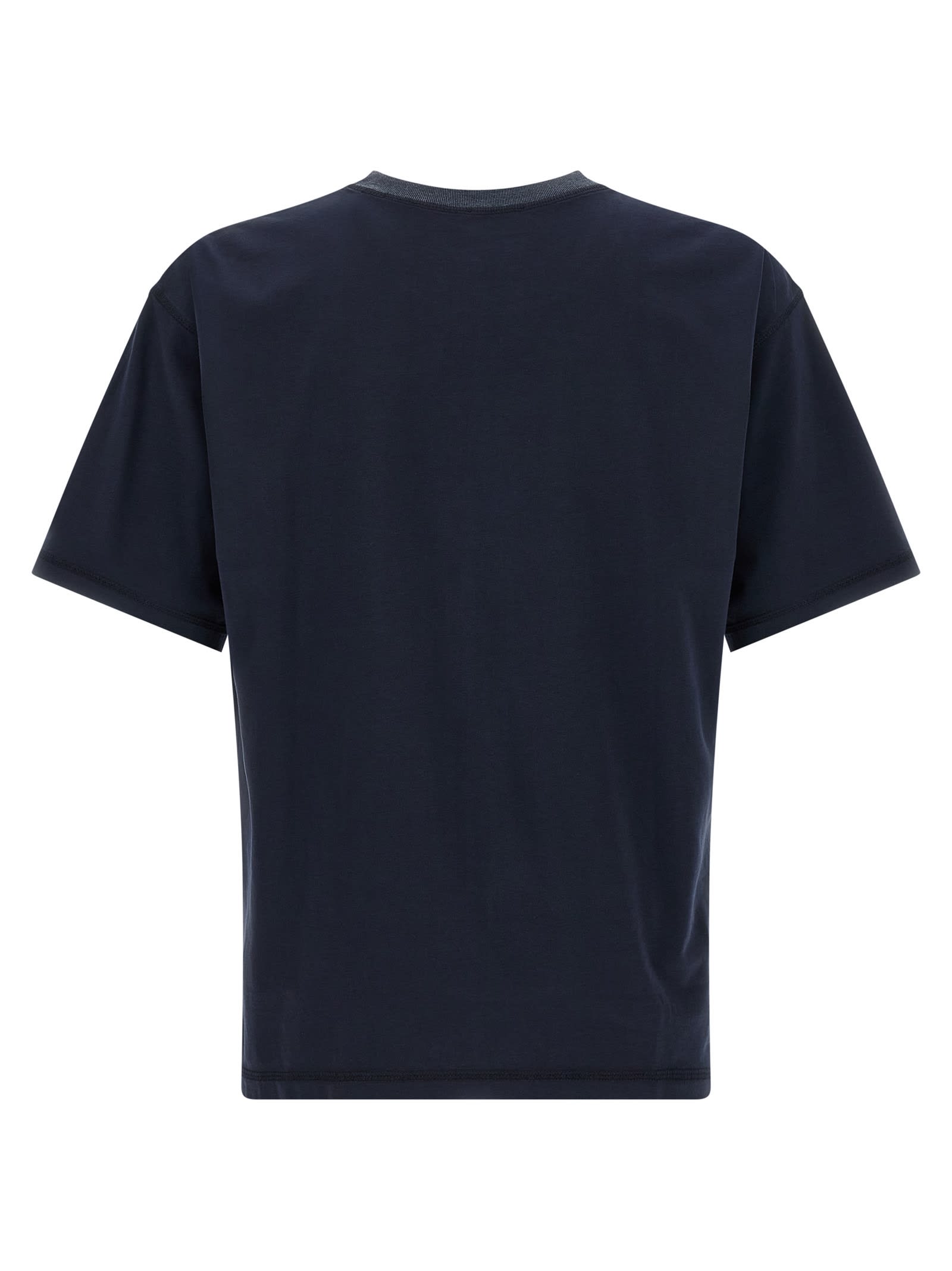 Diesel Cotton T-shirt With Oval D Print In Blue