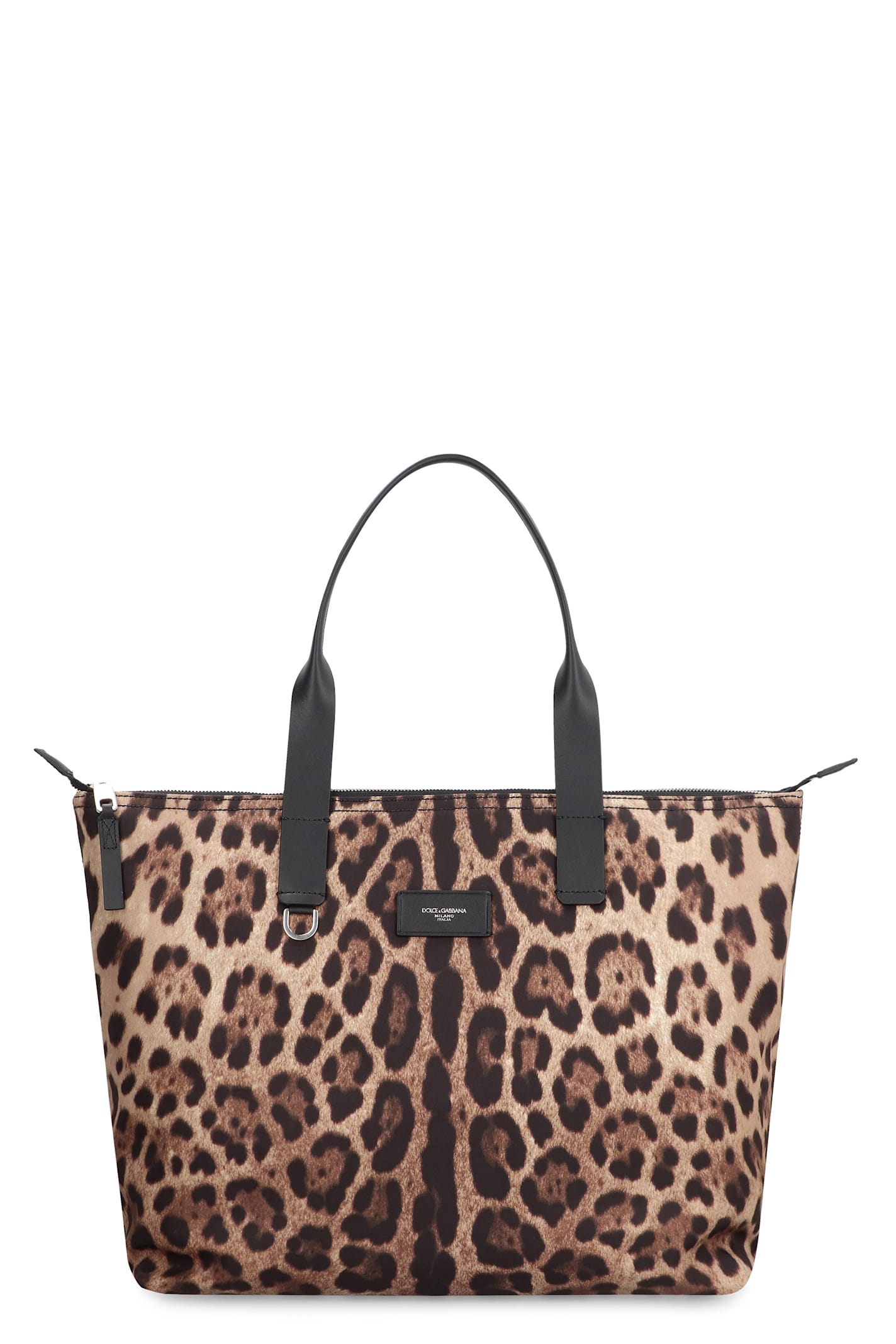 Dolce & Gabbana Nylon Shopper Bag In Animalier