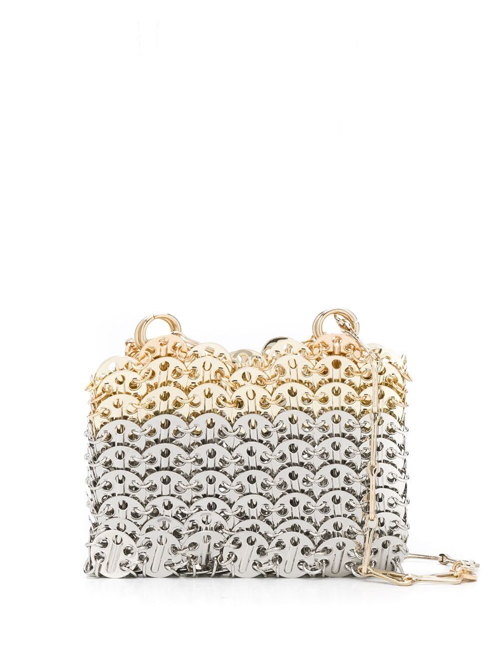 Shop Rabanne 1969 Nano Skyl Bag In Silver Light Gold