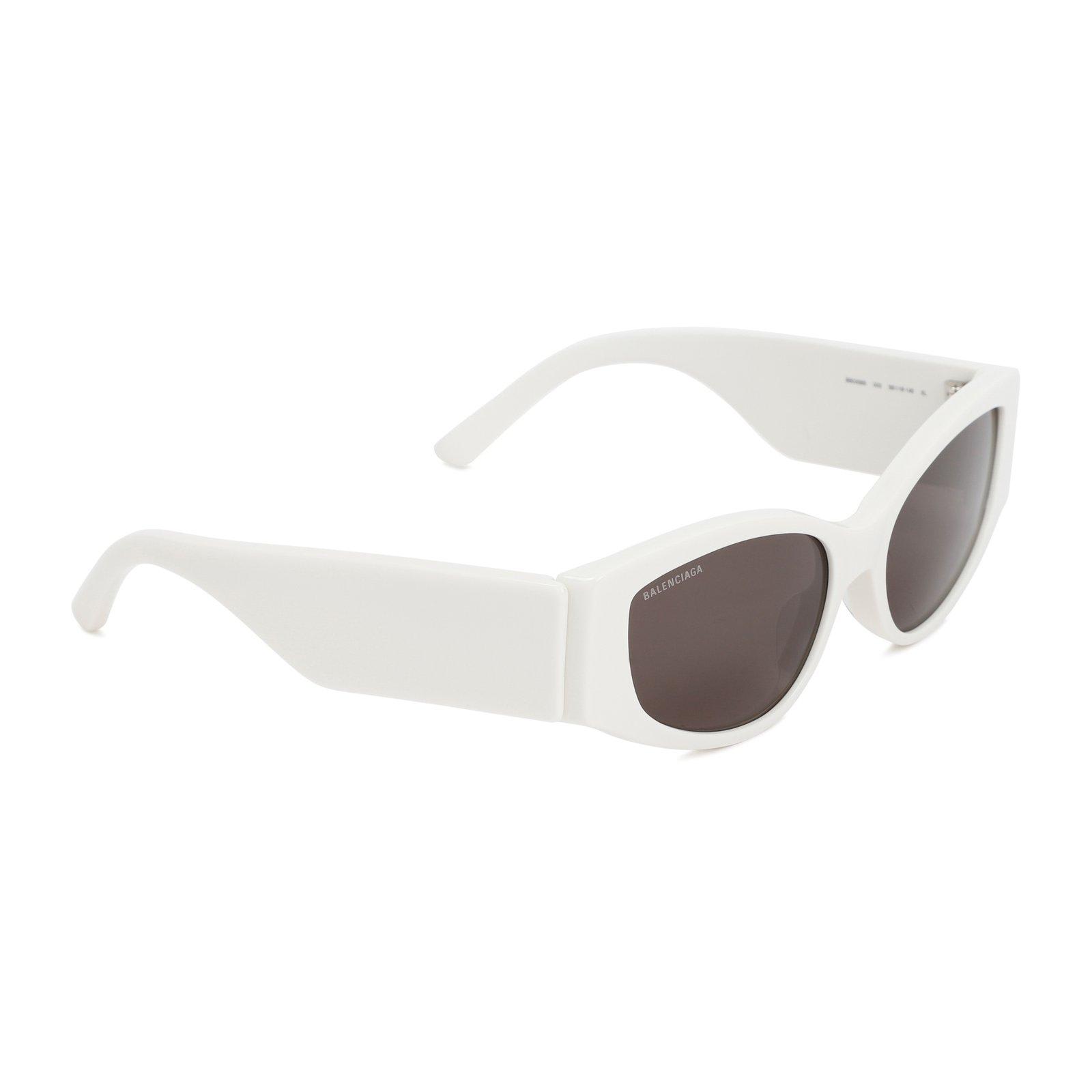 Balenciaga Side Logo Printed Sunglasses In Beige