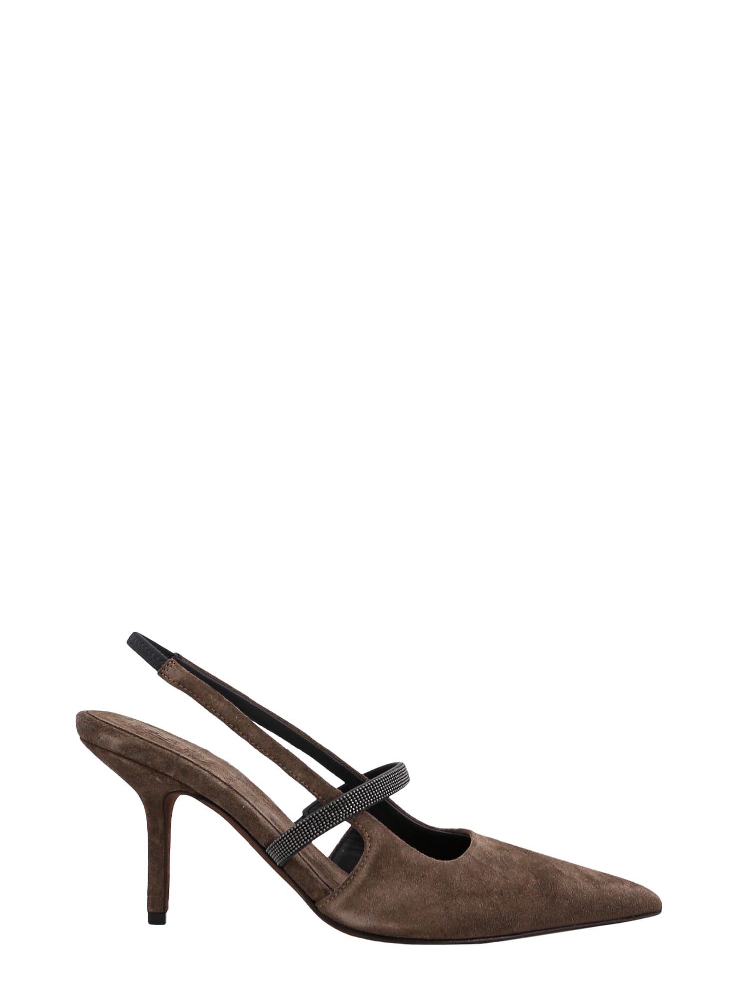 Brunello Cucinelli Slingback In Brown