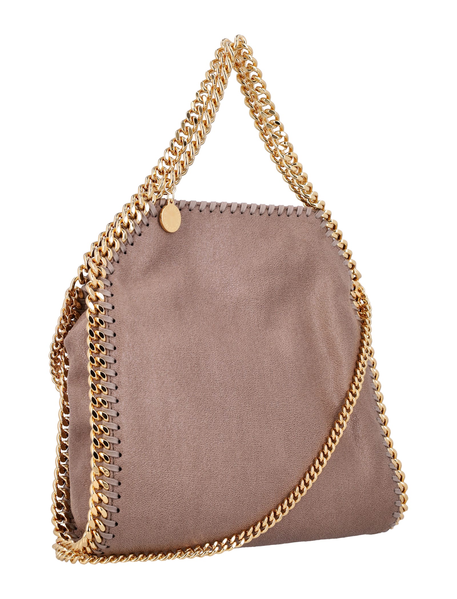 Stella Mccartney Falabella Mini Tote Bag With Gold-chain In Pink