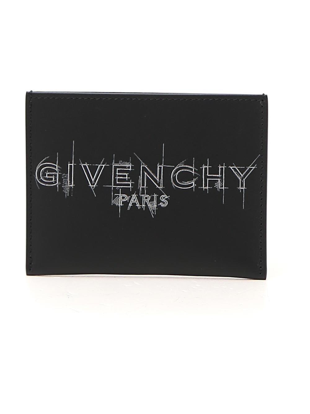 Shop Givenchy Logo Print Cardholder In Black