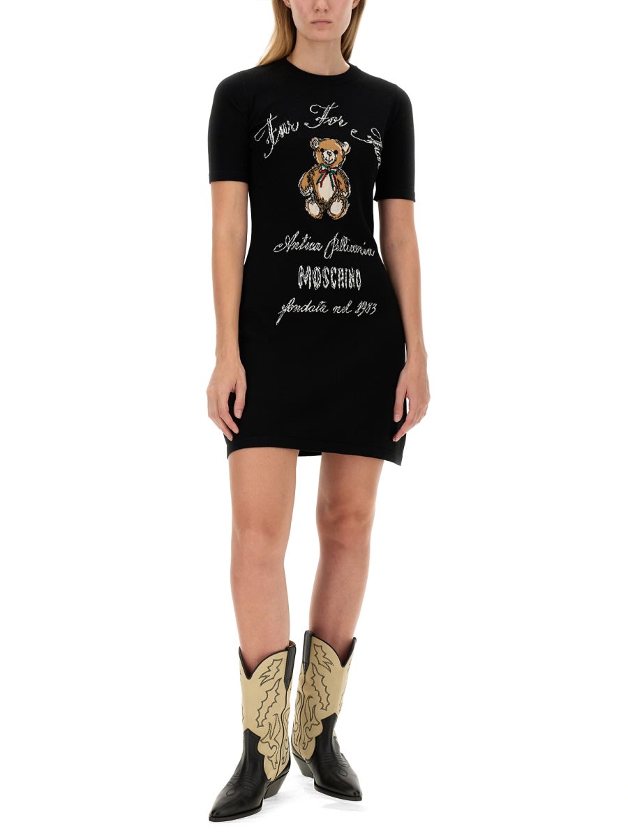 Moschino Knit Dress In Black
