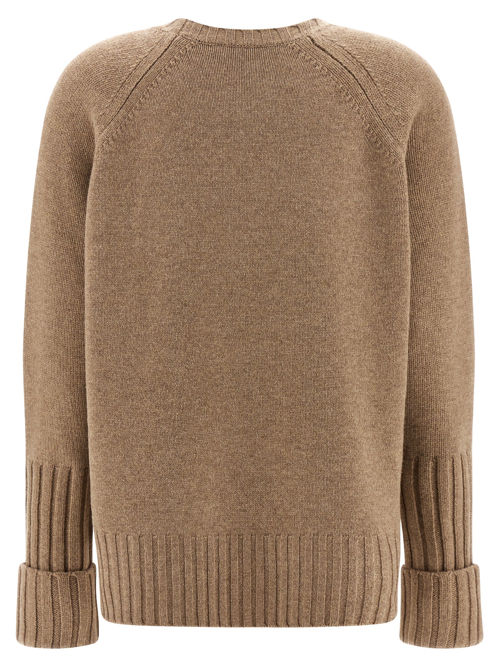 Tory Burch Wool Sweater Sweaters And Cardigans Beige In Nude