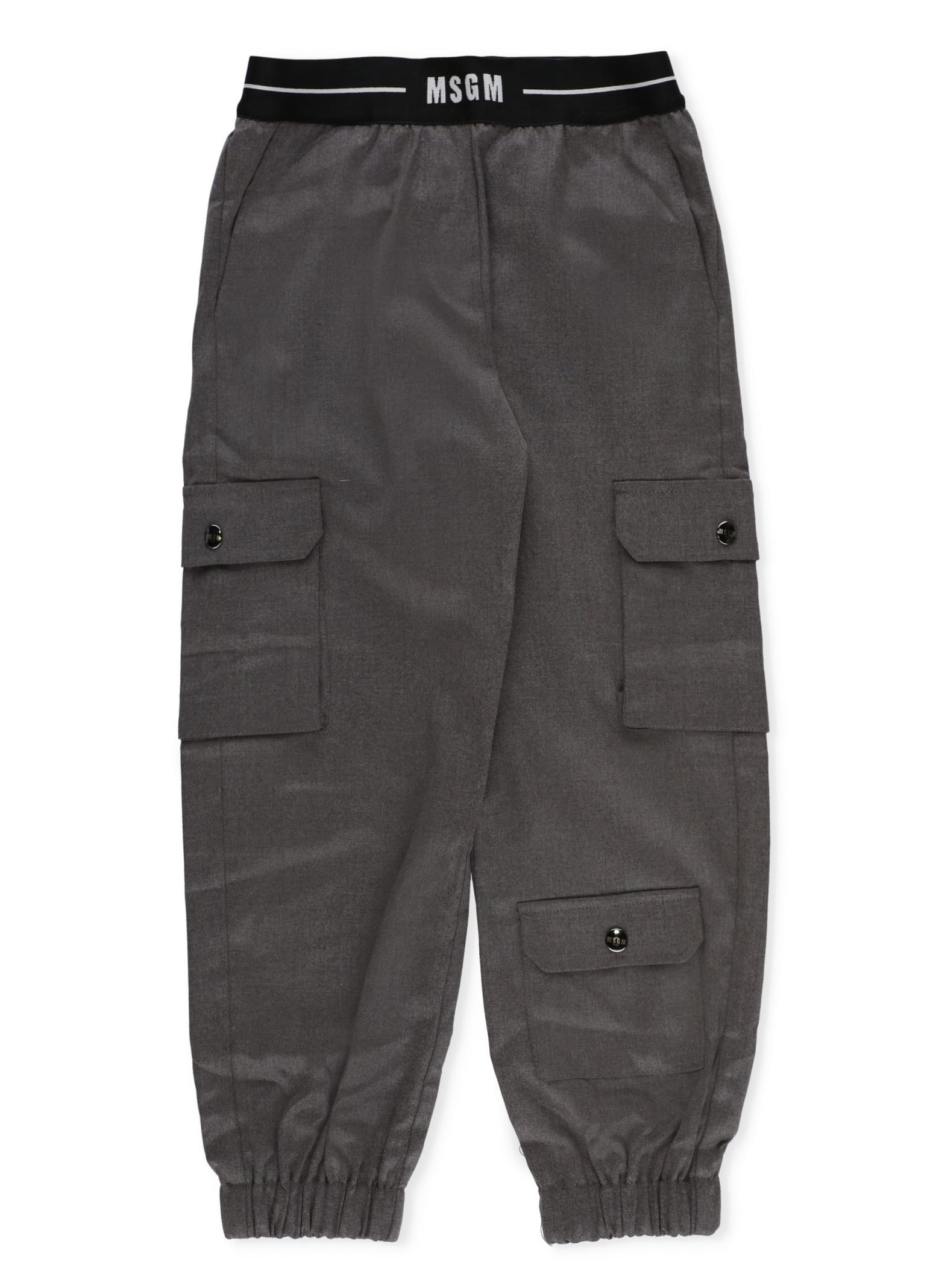 MSGM COOL WOOL CARGO TROUSERS