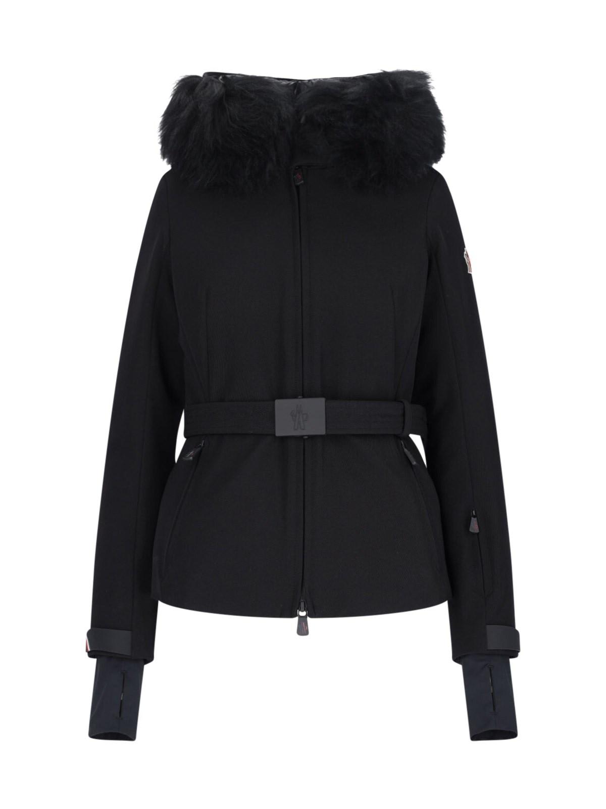 Shop Moncler Bauges Belted Jacket In Black