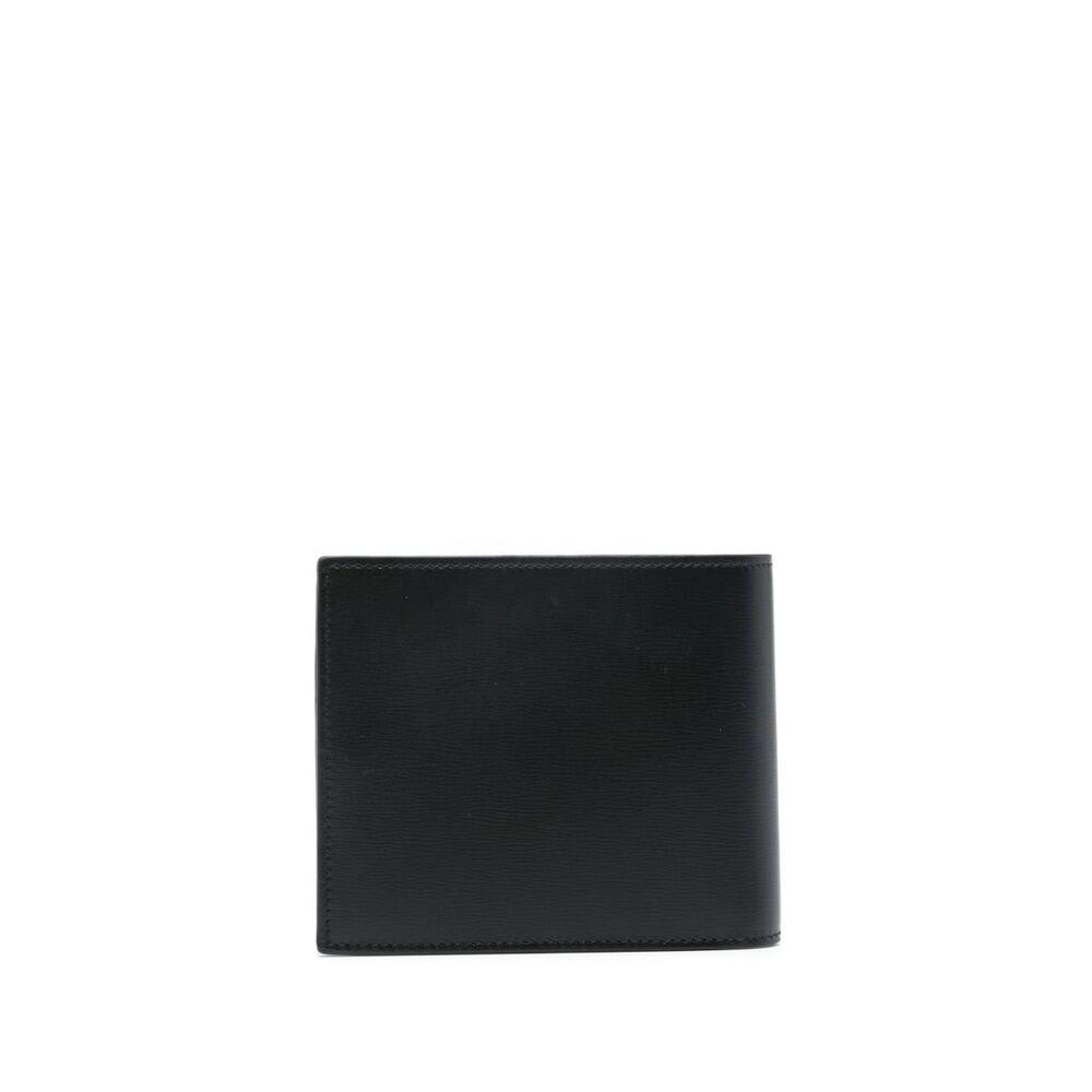 Shop Ferragamo Logo Stamp Bi-fold Wallet In Black