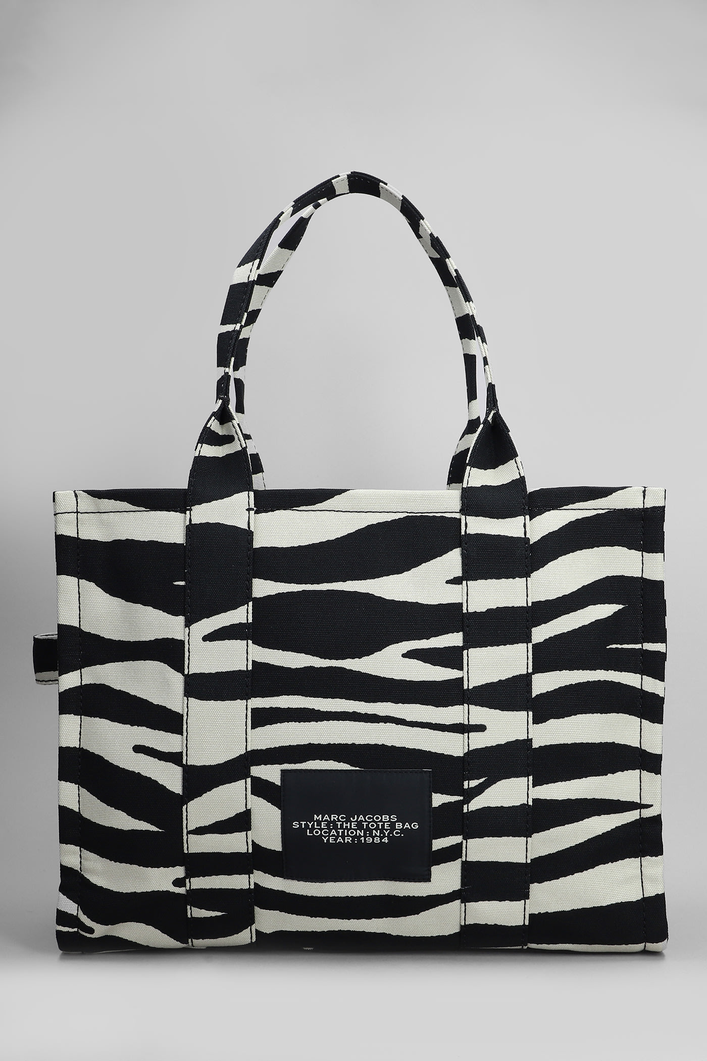 Shop Marc Jacobs The Large Tote Tote In Black Cotton