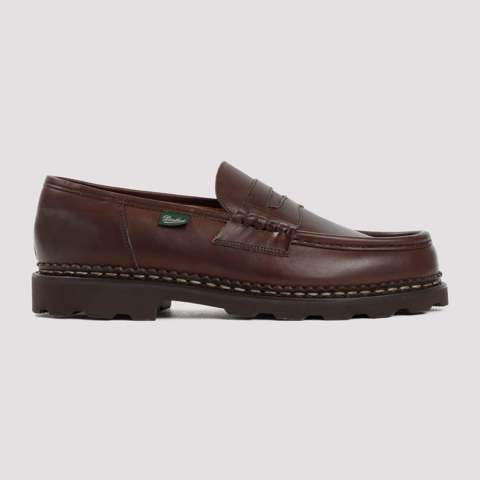 Shop Paraboot Leather Reims Loafers In Cafe