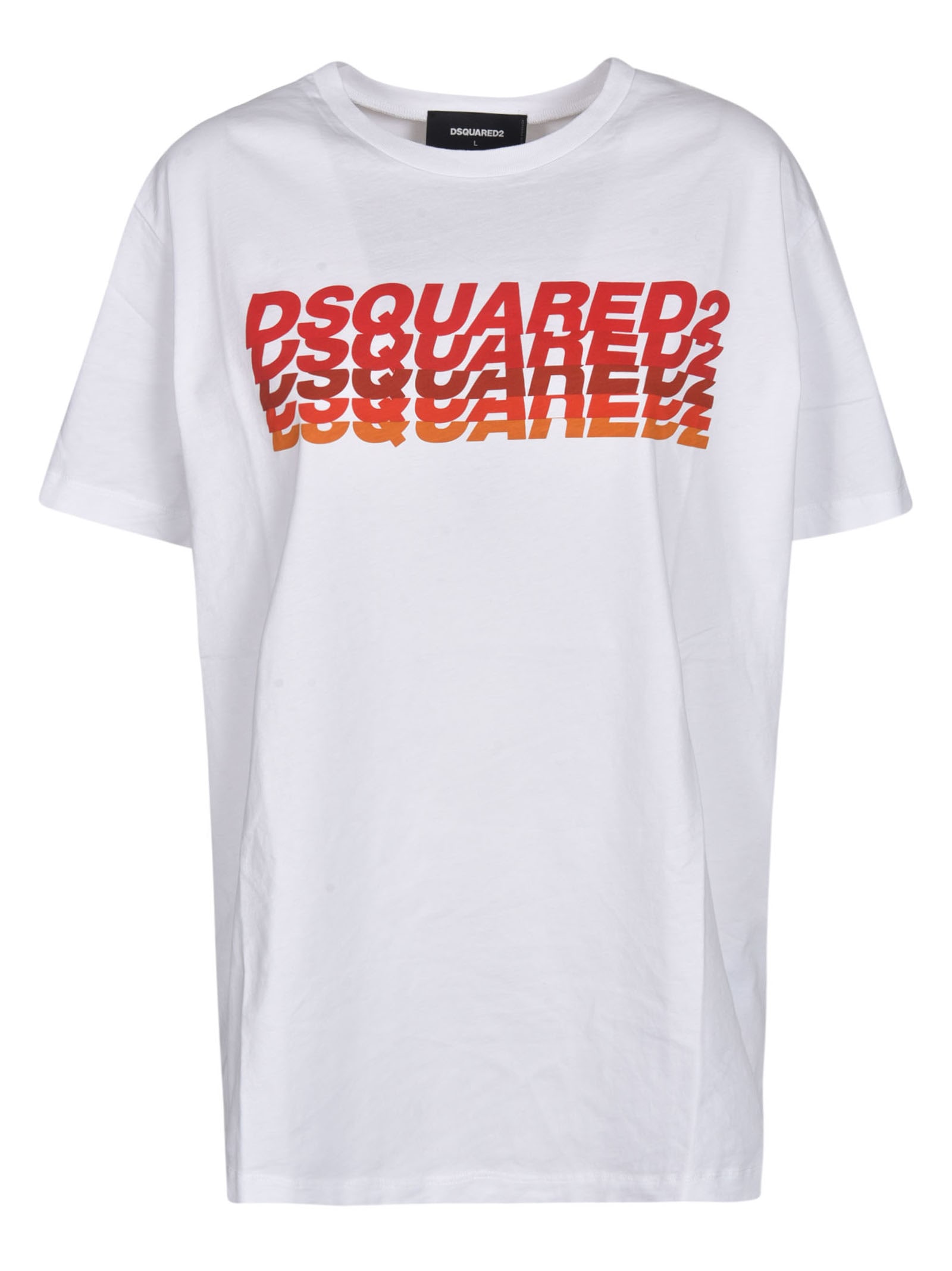 Dsquared2 Logo Print T-shirt In Bianca