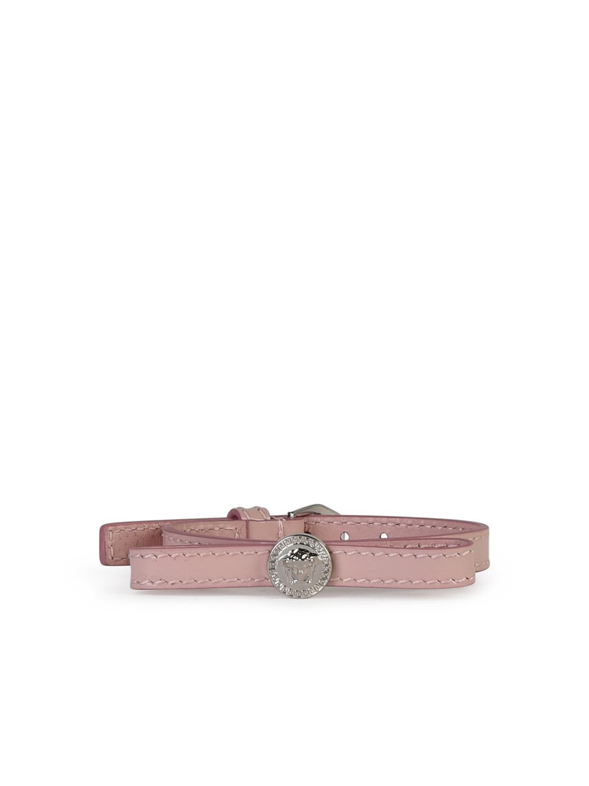 medusa Bracelet In Pink Shiny Leather