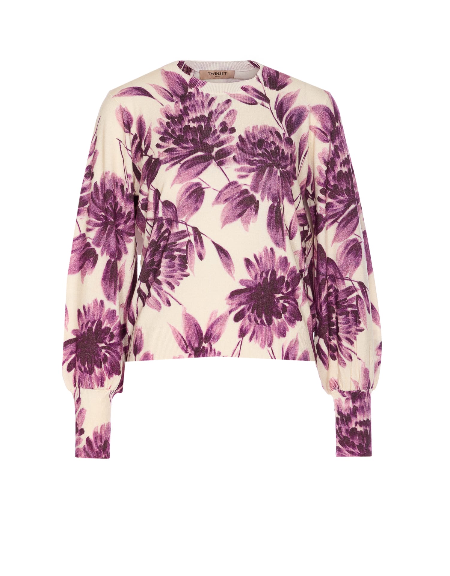 Twinset Twin-set Floral Lace Sweater With Lightweight Elegance In Multi