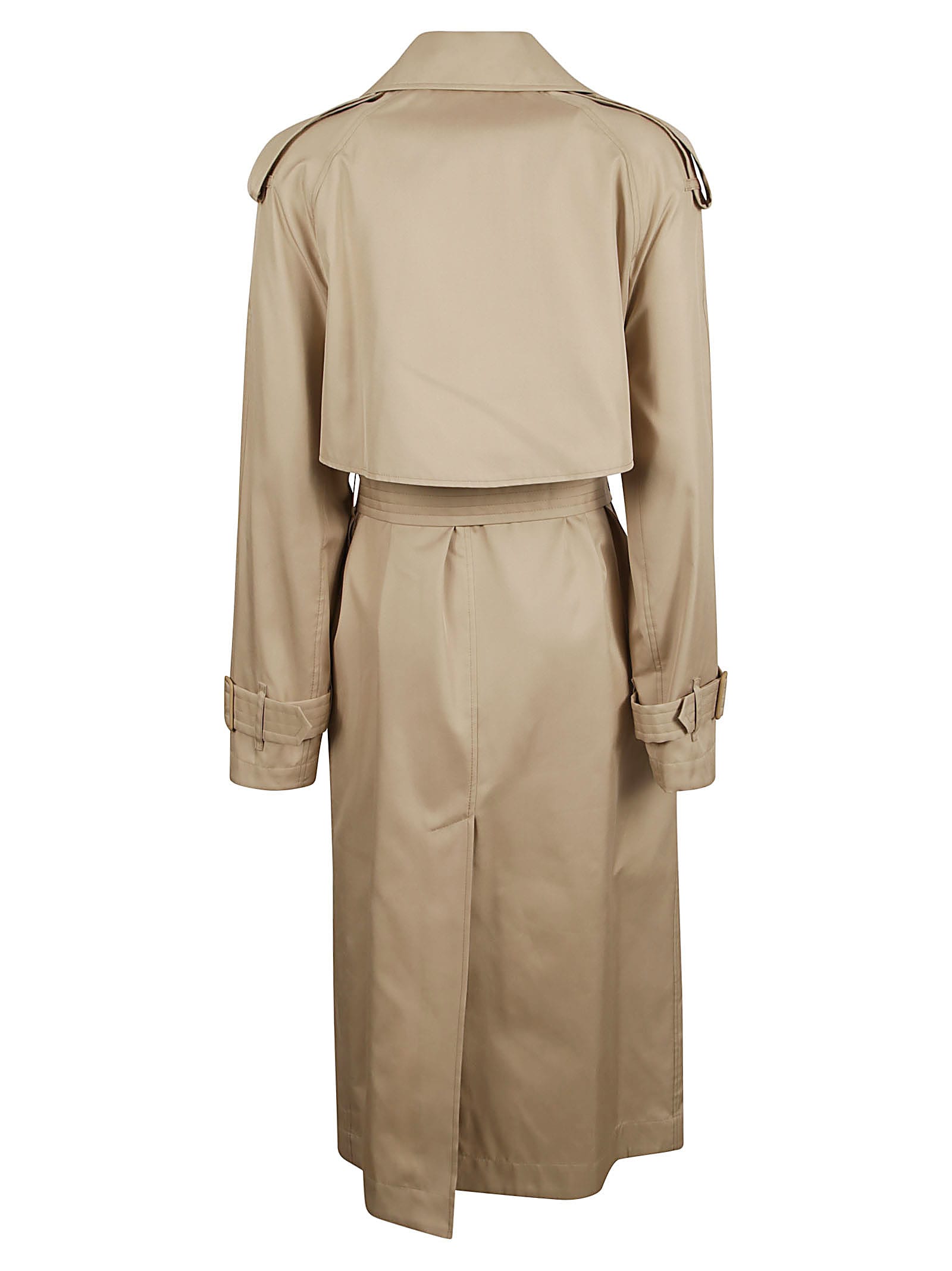 Shop Burberry Rear Slit Double-breasted Trench In Beige