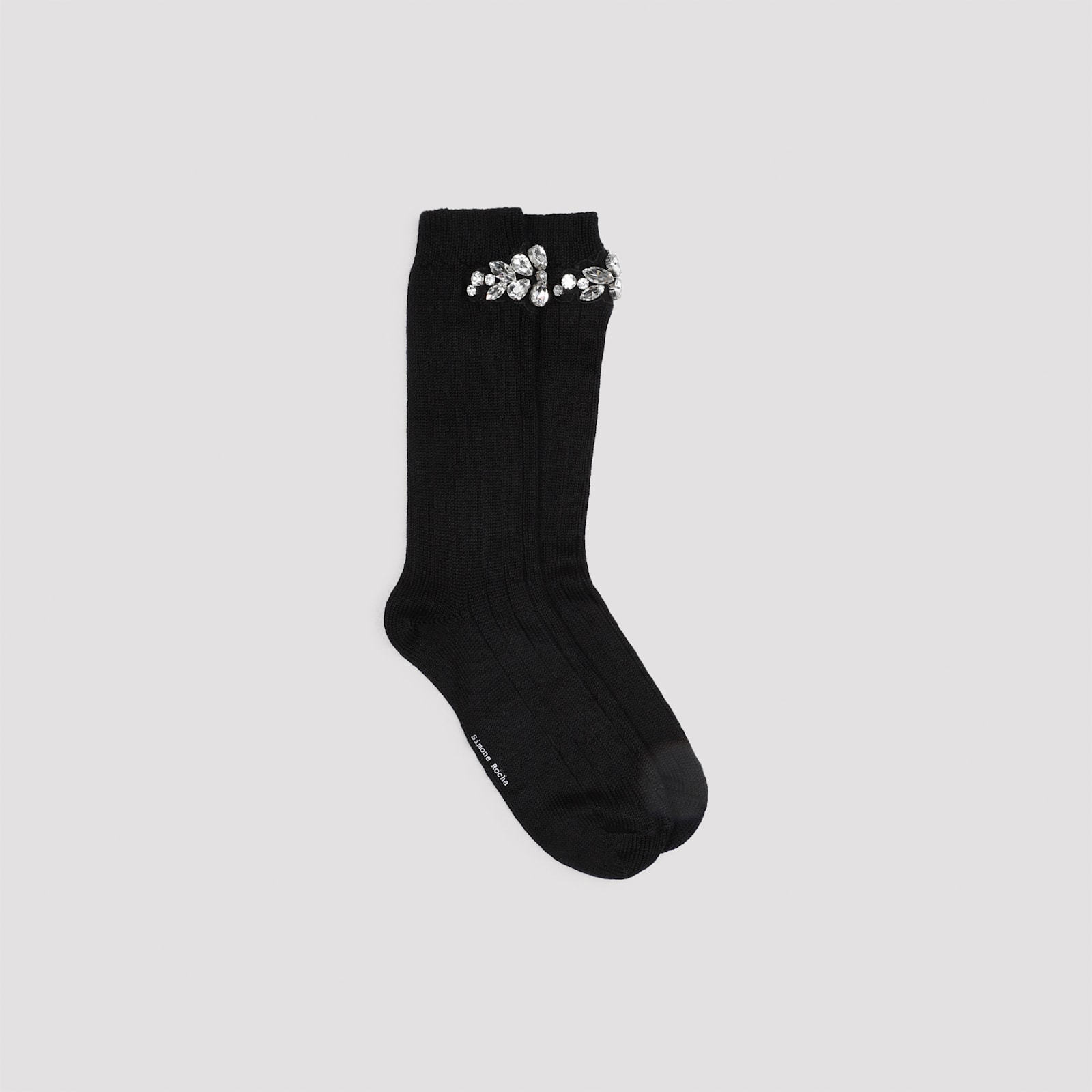 Flower Crystal Emblem Ankle Socks