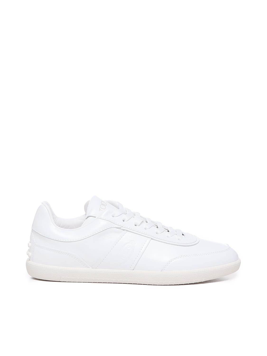 Shop Tod's Tabs Sneakers In Leather In White