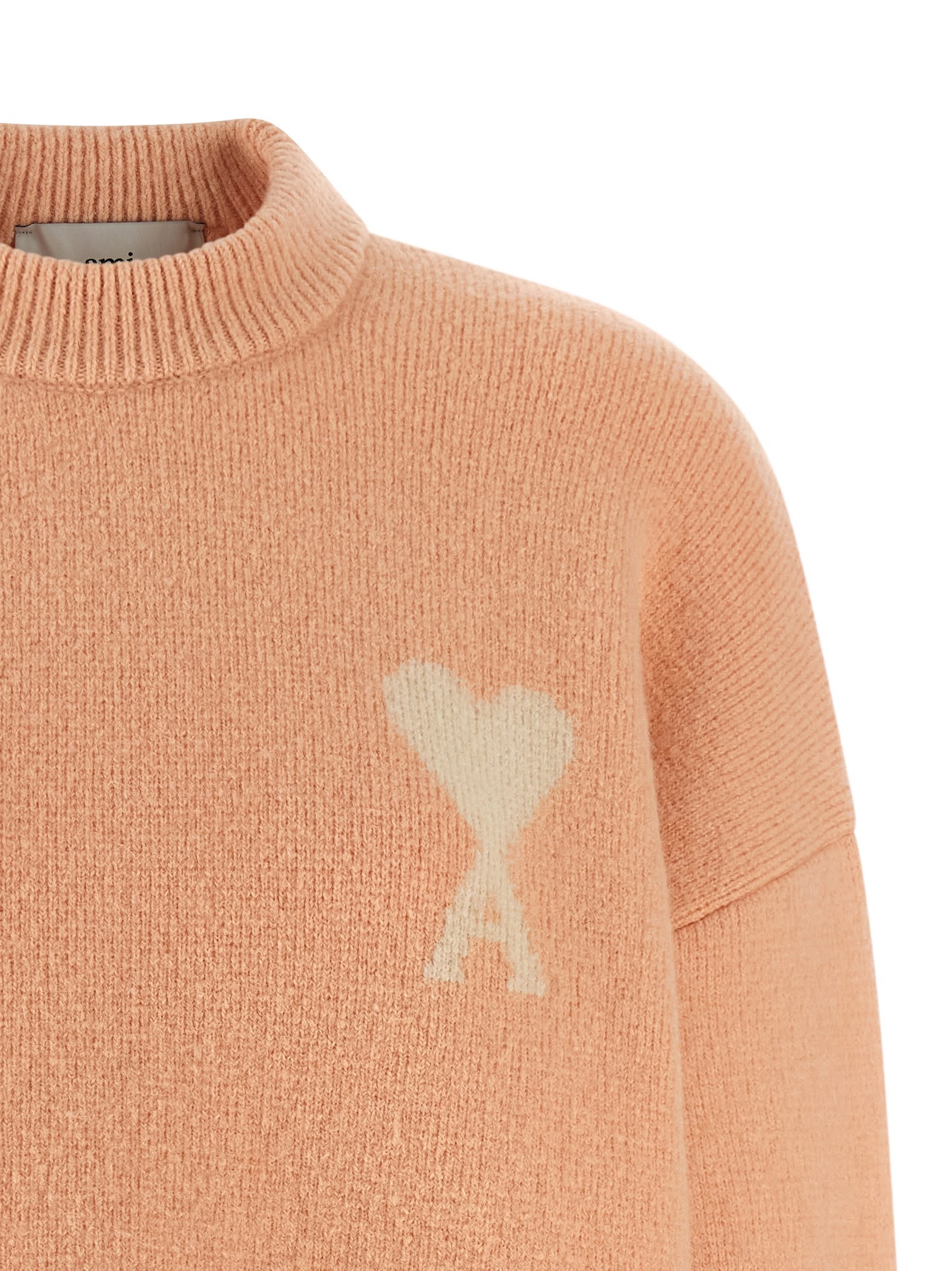Ami Alexandre Mattiussi Ami De Coeur Sweater In Orange