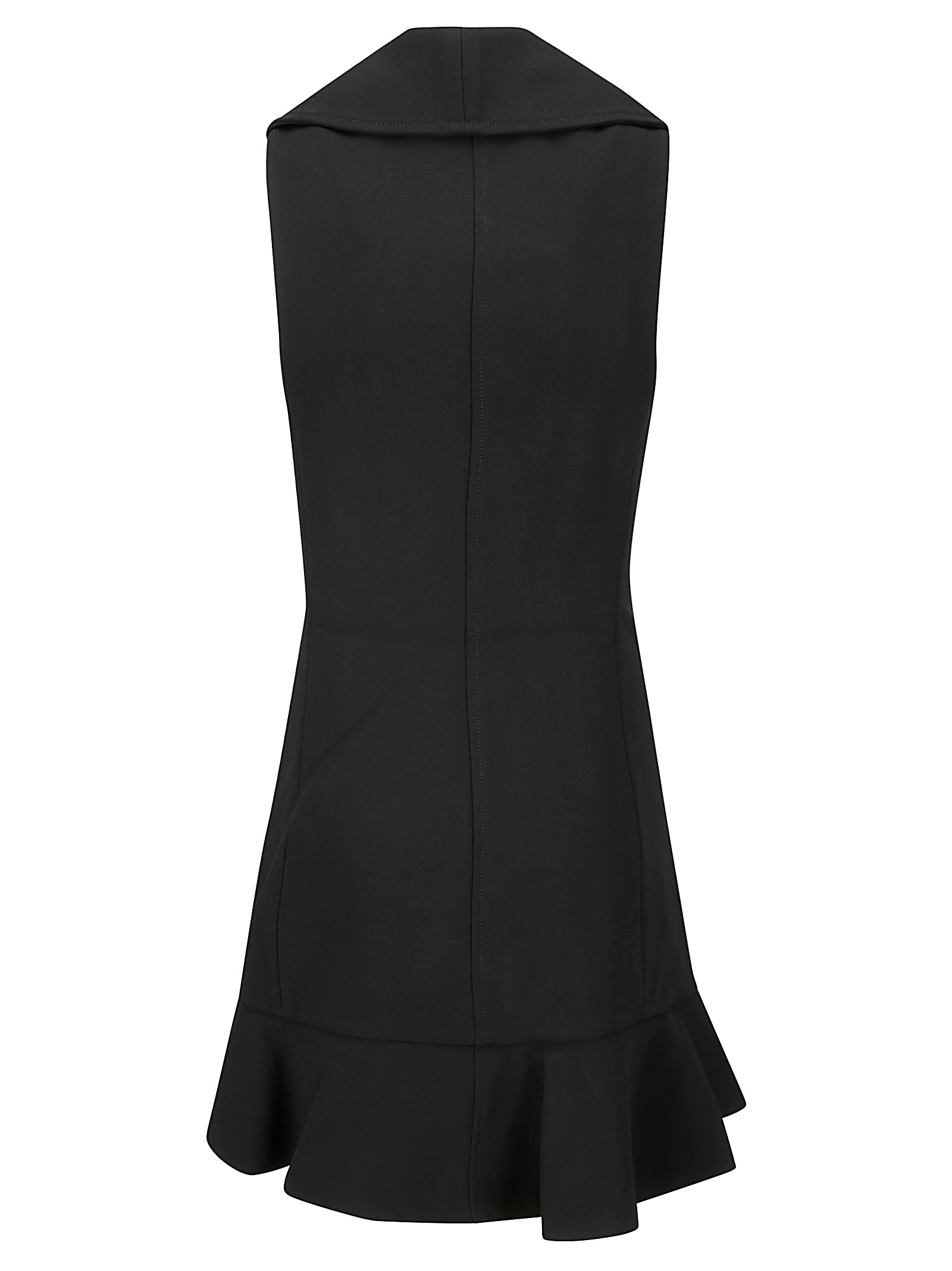 Shop Ganni Bonded Crepe Mini Dress In Black