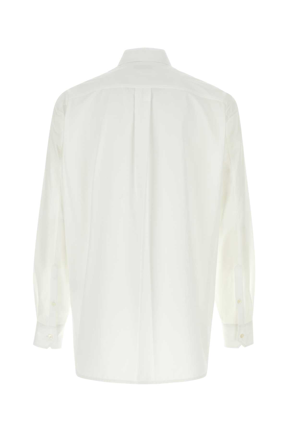 Shop Valentino White Poplin Shirt In Bianco