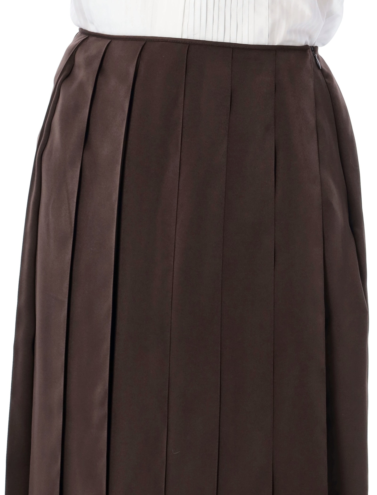 Shop Jw Anderson Ribbon Hem Midi Skirt In Chocolate Brown