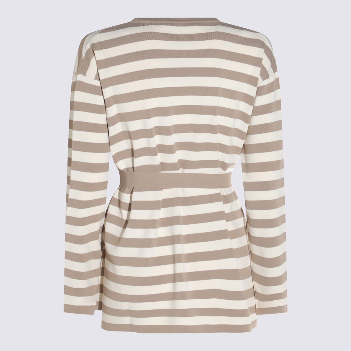 Max Mara Beige And White Cotton Gerald Knitwear