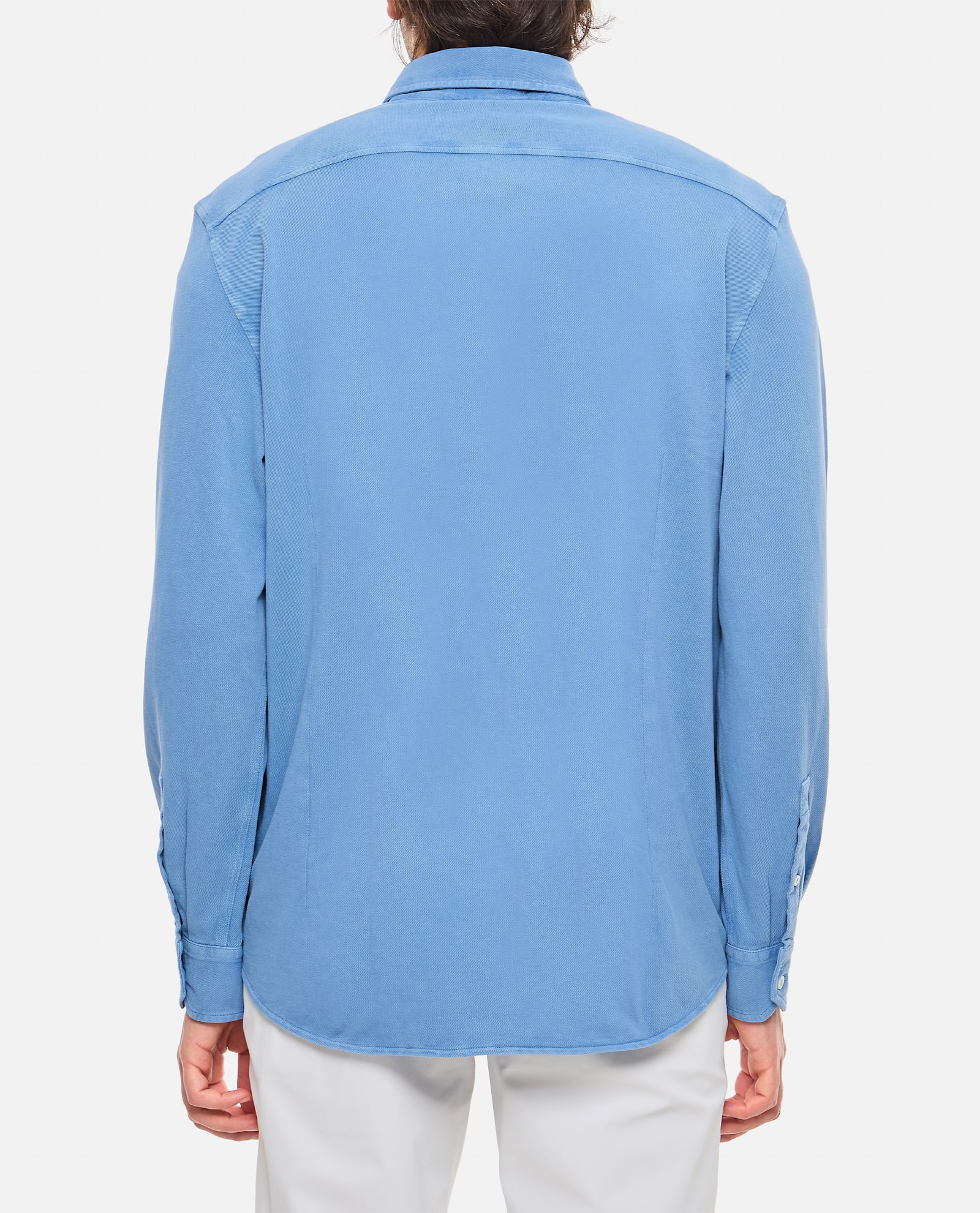 Drumohr Piquet Shirt In Clear Blue