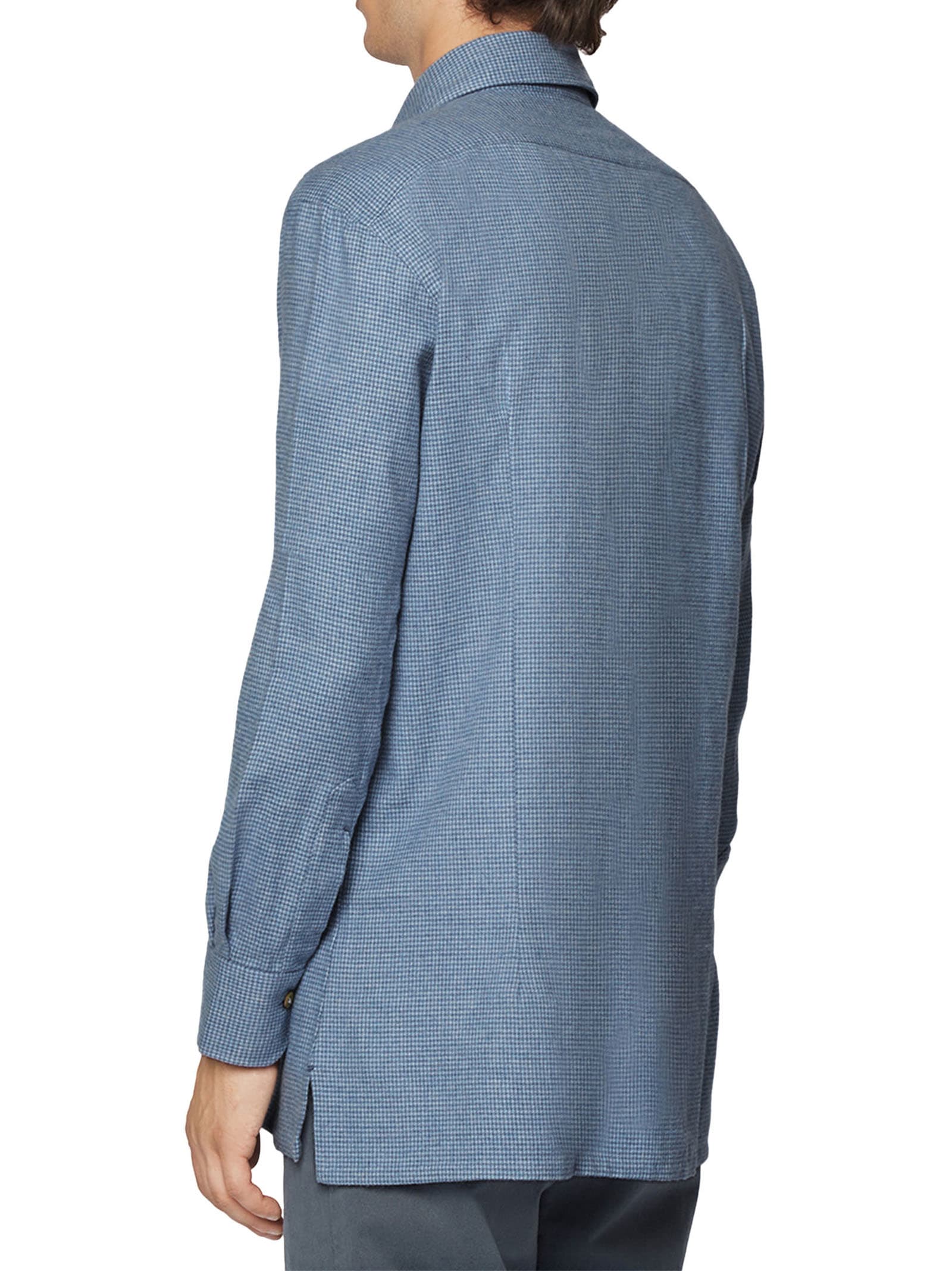 Shop Kiton Nerano - Shirt Cotton In Azure