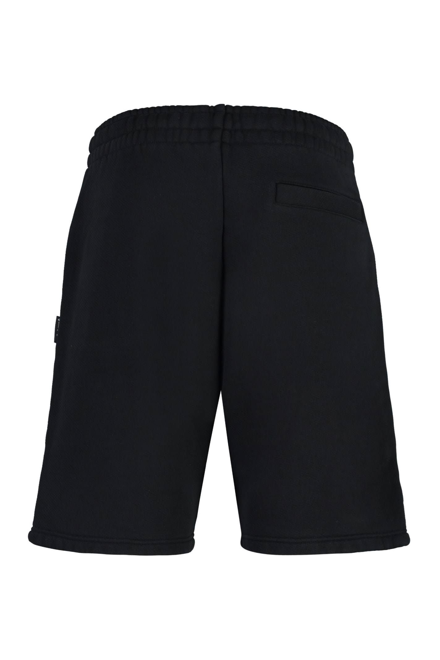 Shop Palm Angels Hunter Cotton Shorts In Black