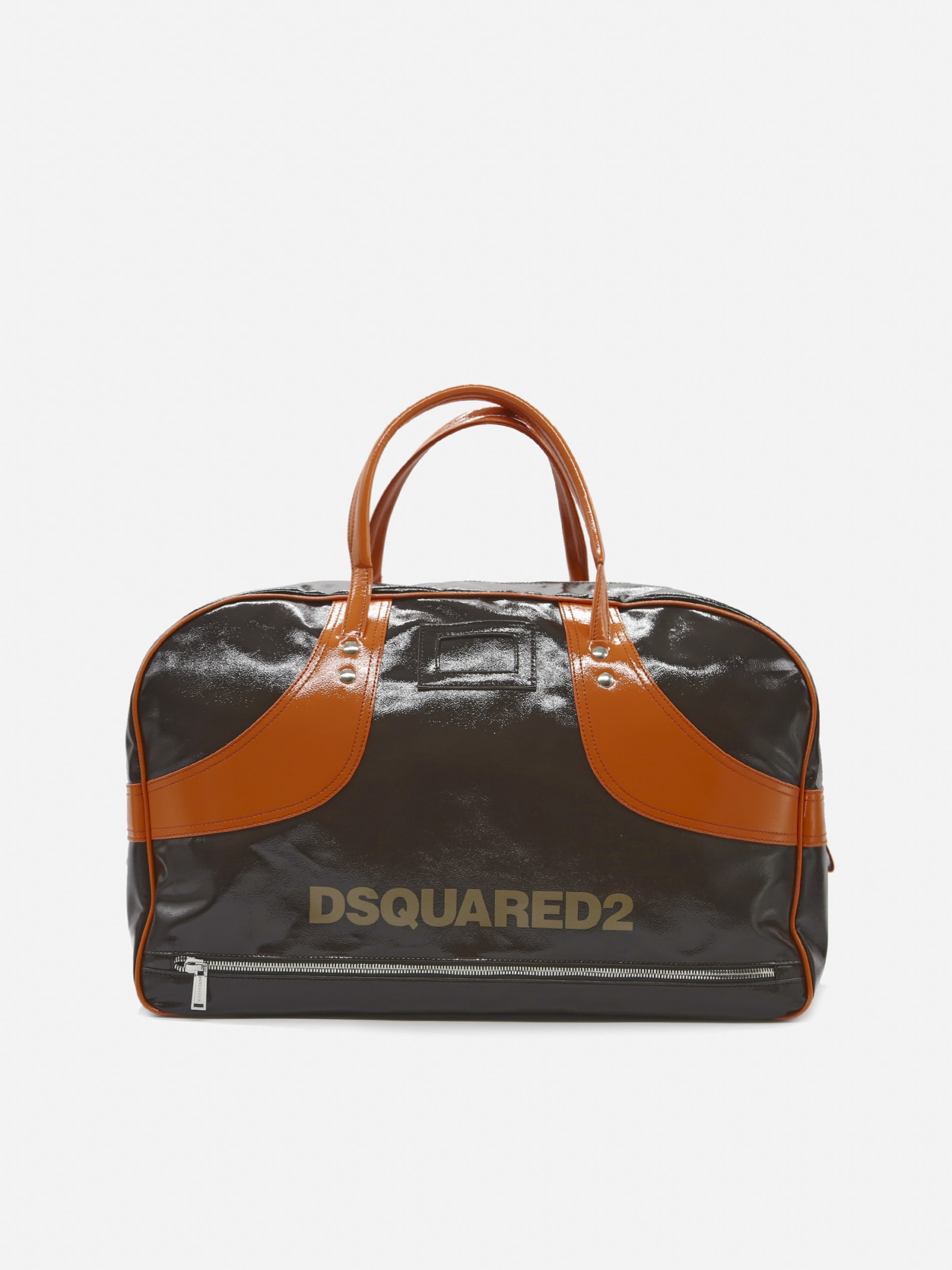 Duffle Bag With Logo Print And Glossy Finish Dsquared2