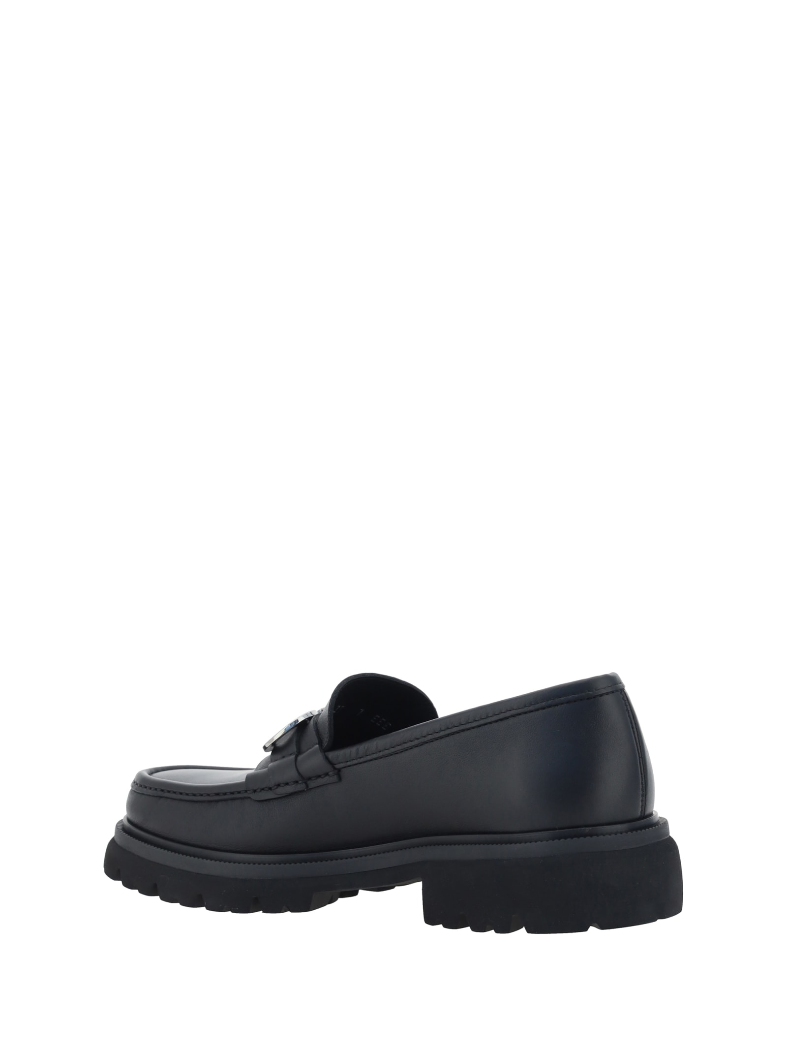 Shop Ferragamo Ornament Loafers In Black