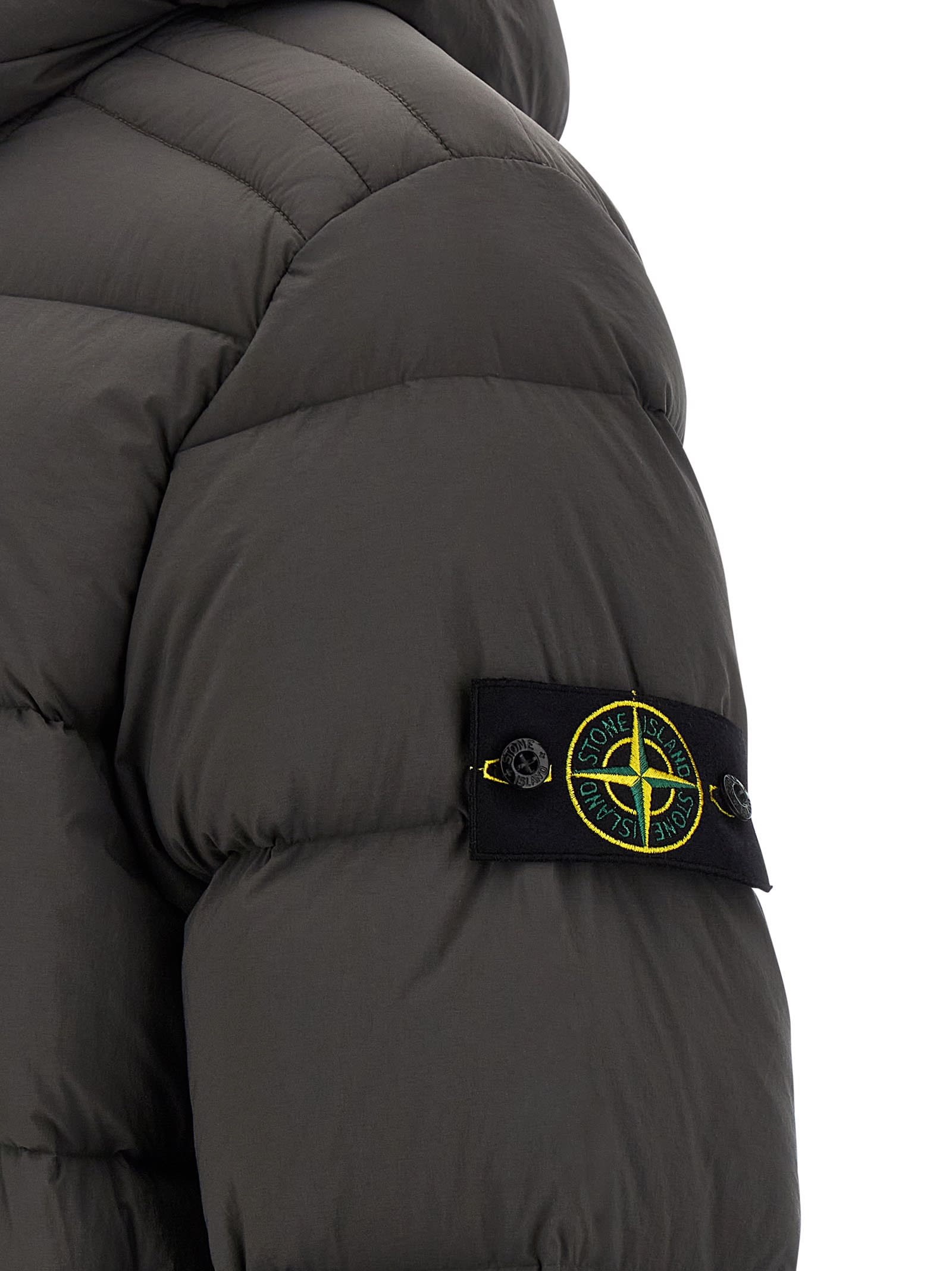 Stone Island 4100040 Seamless Tunnel Nylon Down-tc Down Jacket In Gray