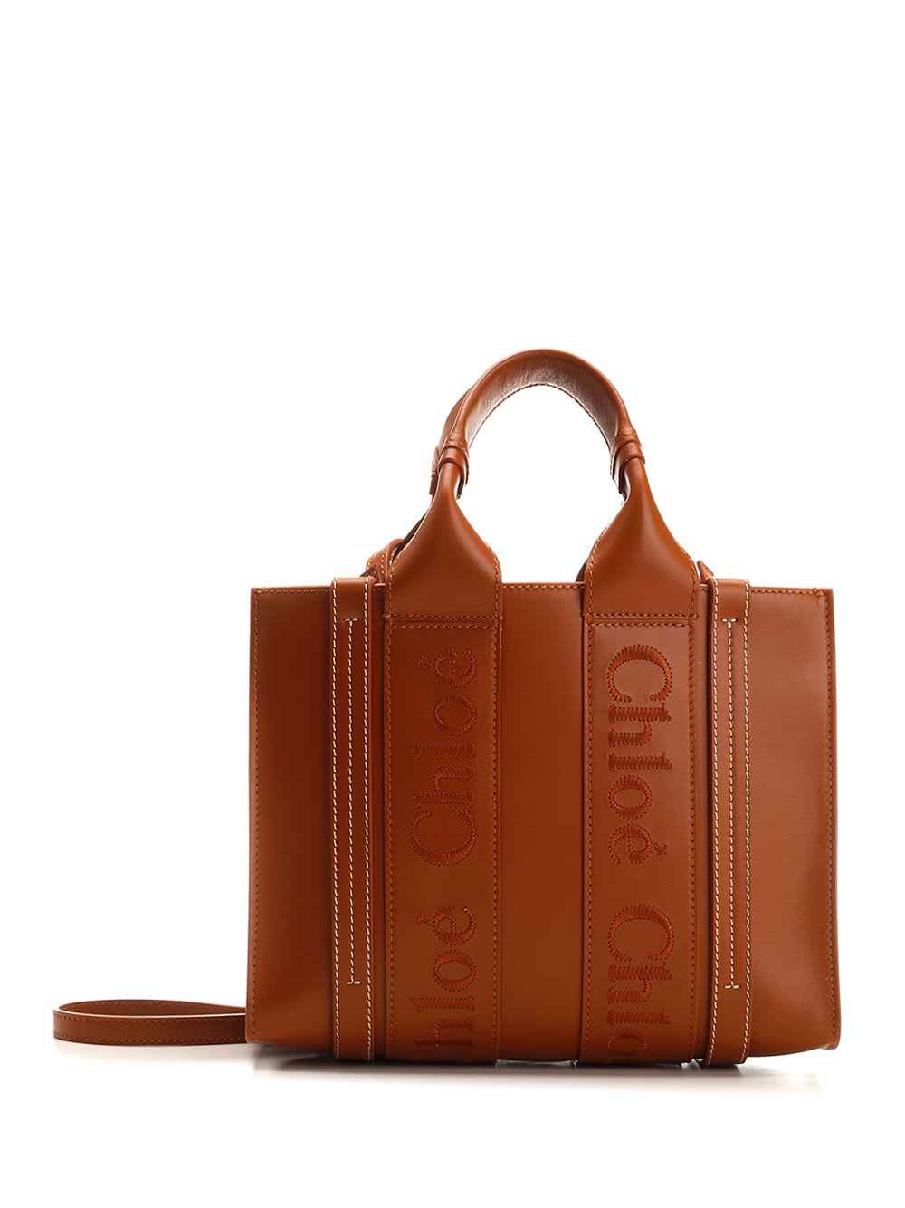 Shop Chloé Small Woody Tote Bag In Brown