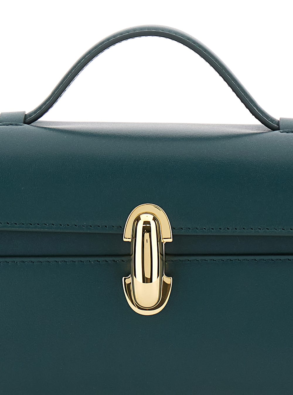 Savette Symmetry Pochette In Smooth Calf Leather In Green
