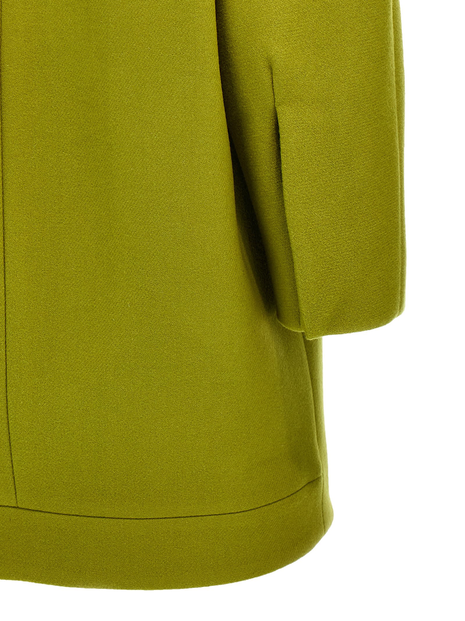 Gucci Green Double-breasted Jacket With Notched Revers In Wool Woman In Pistacchiomix
