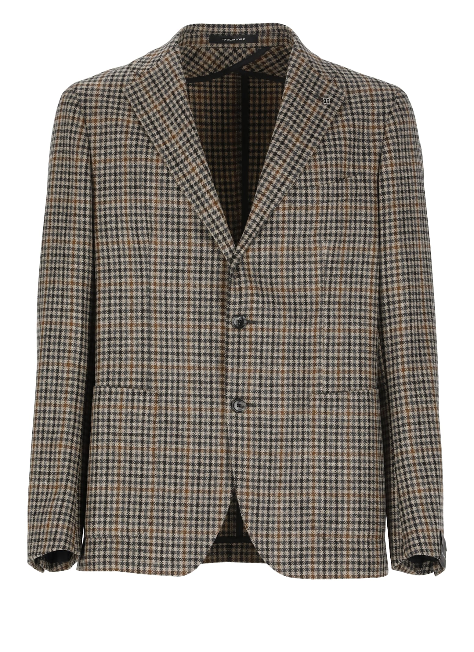 Shop Tagliatore Virgin Wool Jacket In Beige