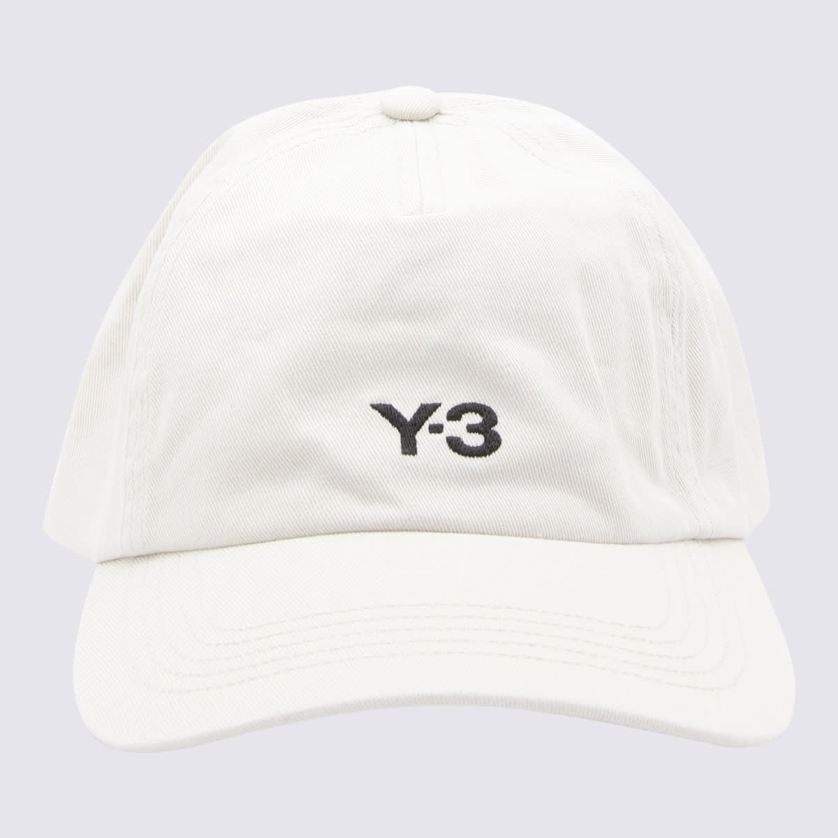 Y-3 White And Black Cotton Baseball Cap In Talc