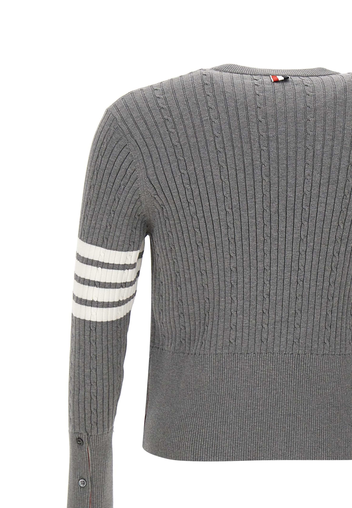THOM BROWNE BABY CABLE RIB STITCH COTTON PULLOVER