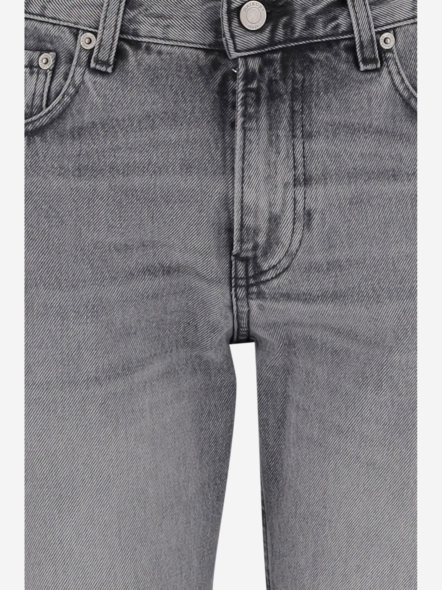 Haikure Straight Leg Trousers With Belt Loops In Gray