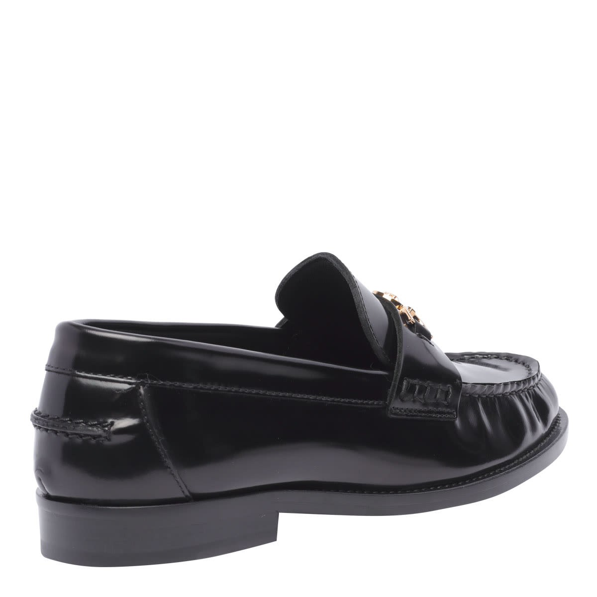 Shop Versace Medusa Loafers In Black