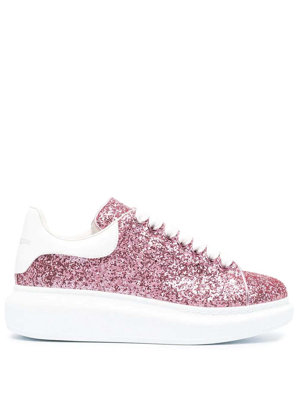 Alexander McQueen Woman Pink Glitter Oversize Sneakers