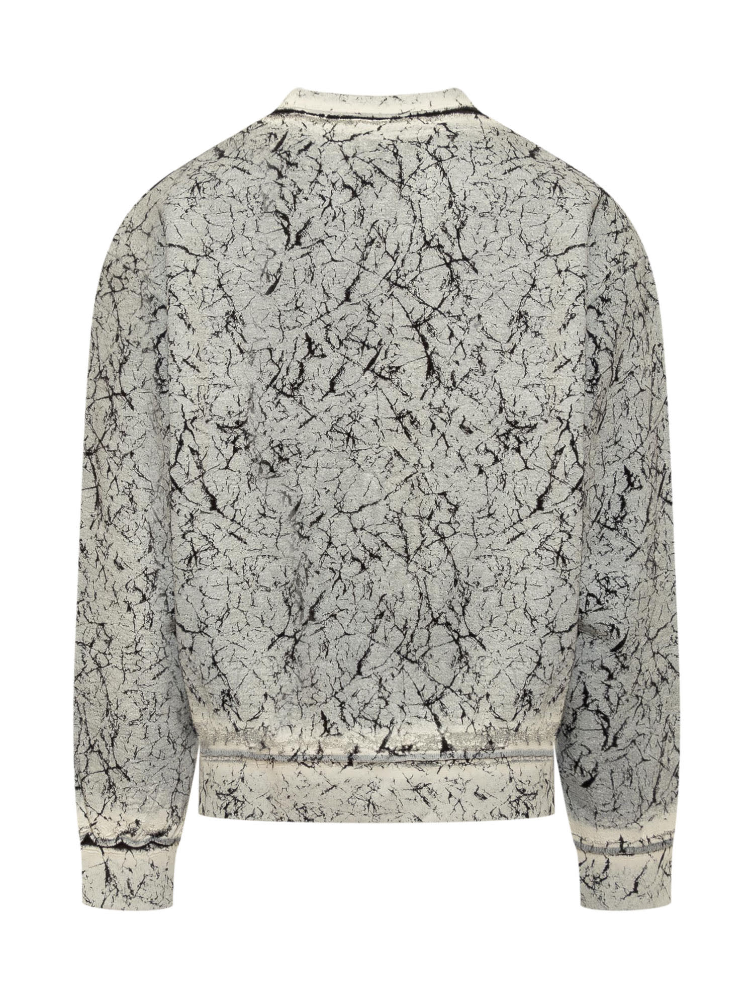 Shop Diesel Sweatshirt With Cracked Effect In Grigio