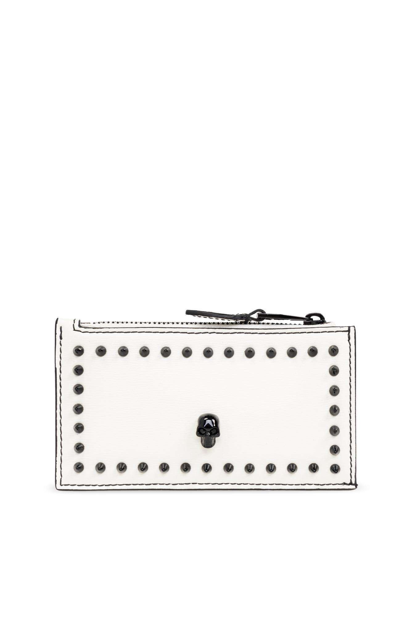 Shop Alexander Mcqueen Leather Card Case In Avorio