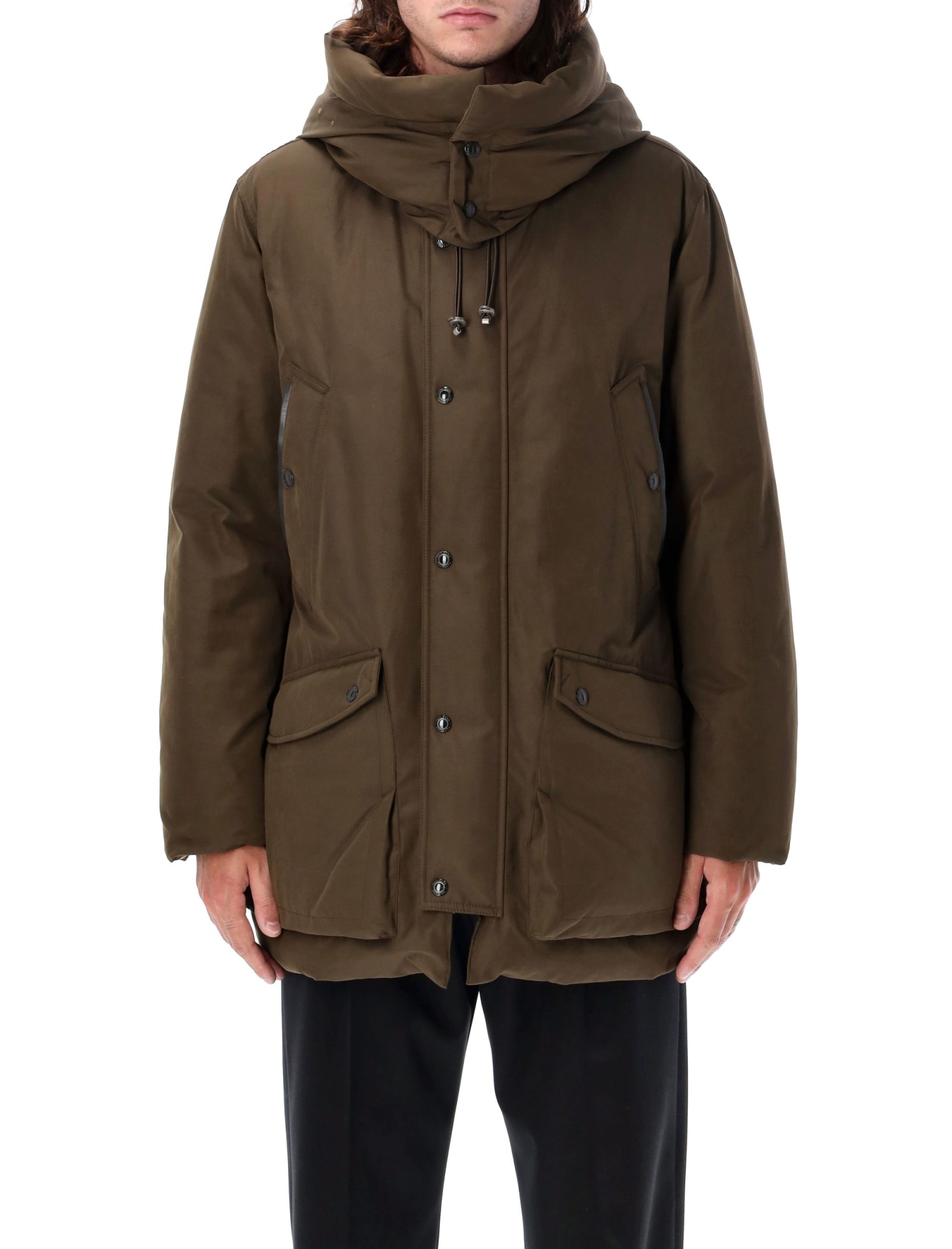 Shop Tom Ford Techno Faille Parka In Military Green