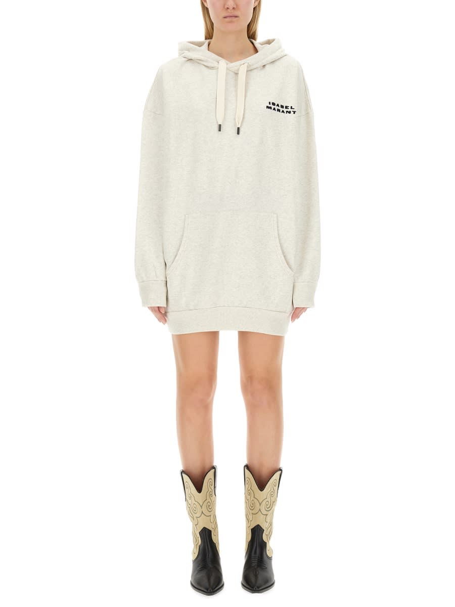 Oversized Hoodie With Contrasting Logo Print