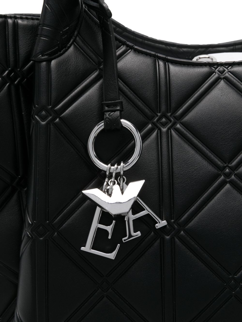 Emporio Armani Leather Shopping Bag In Black