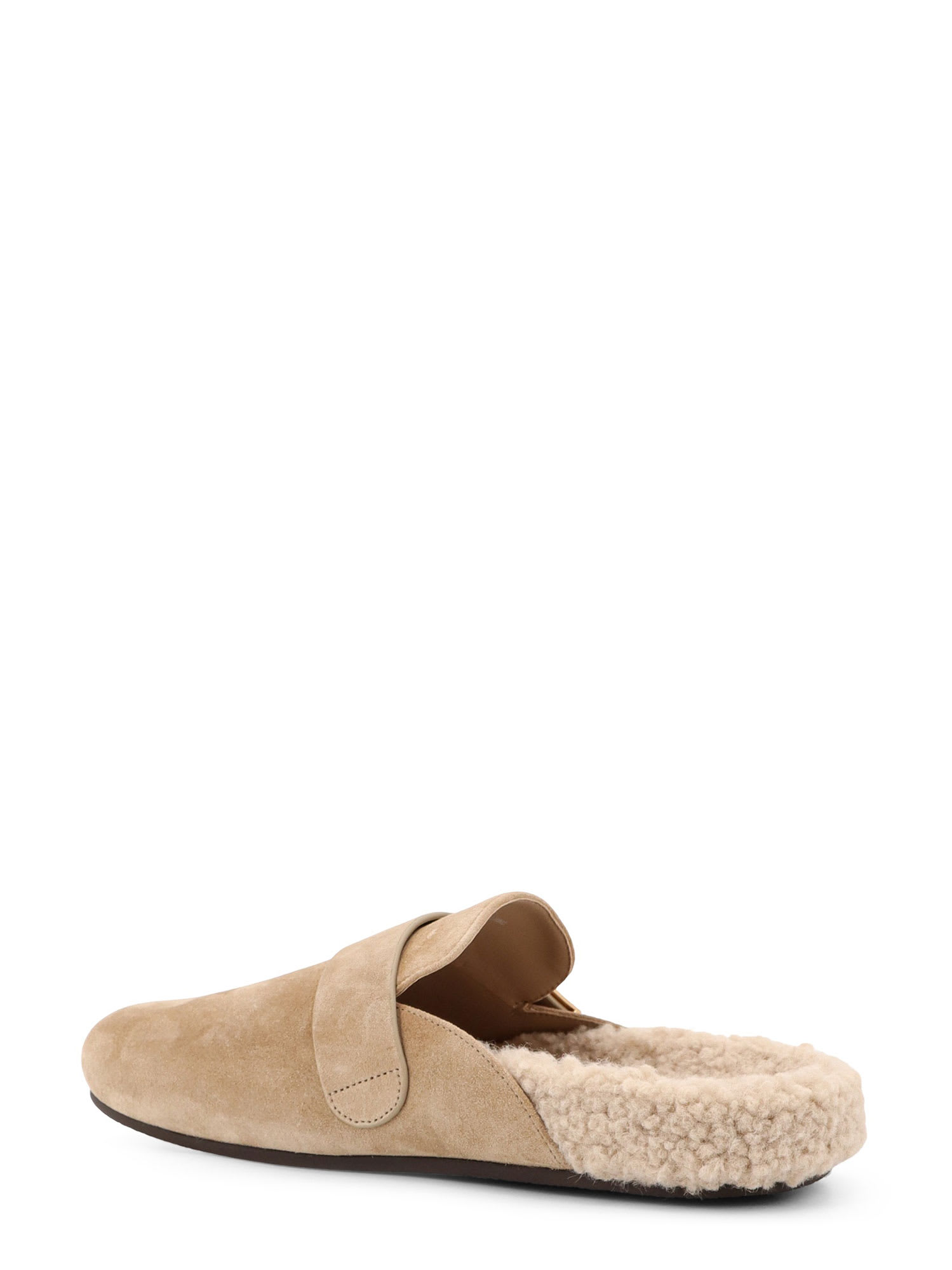Tory Burch Mellow Suede Flat Mules In Beige