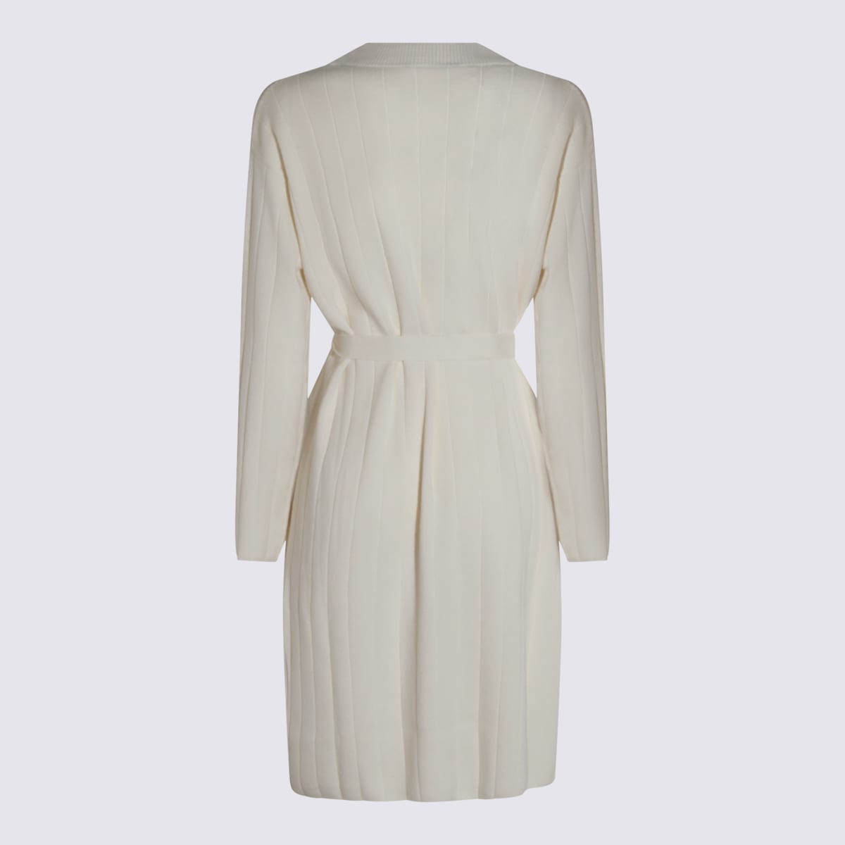 Max Mara White Wool Giusto Knitwear In Gray