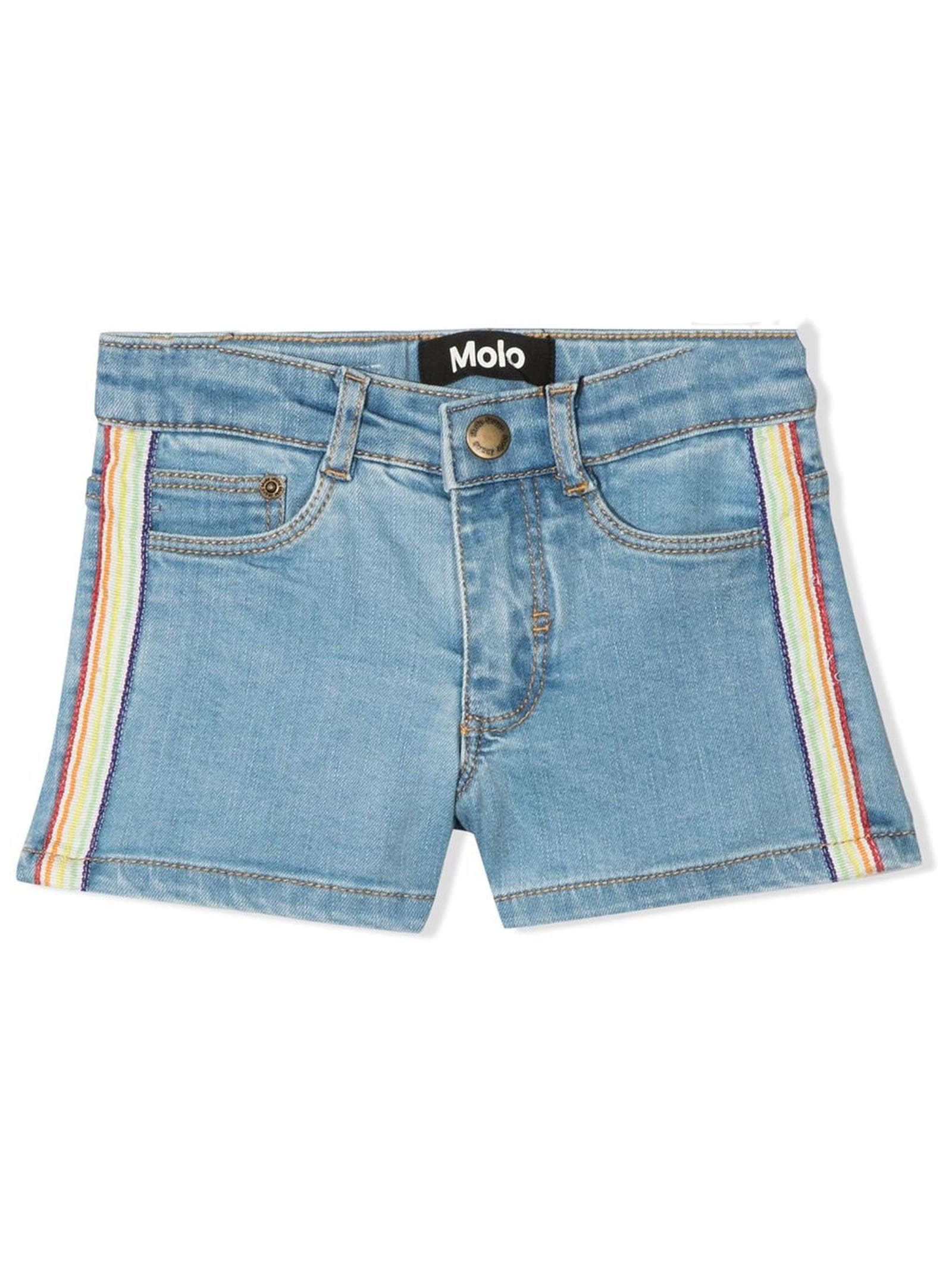 Molo Blue Cotton Blend Shorts